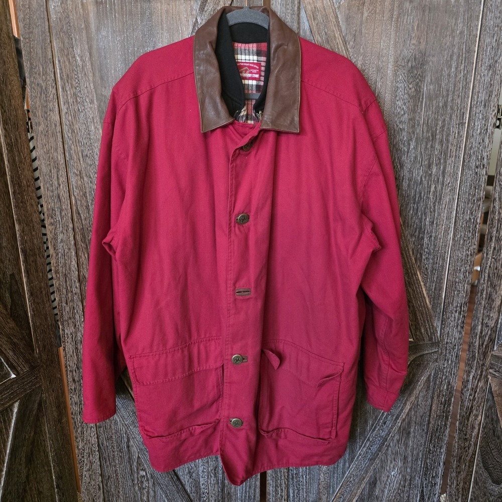 Marlboro Country Store Jacket Adult Size XL Red Barn Coat Lined Utility Vintage